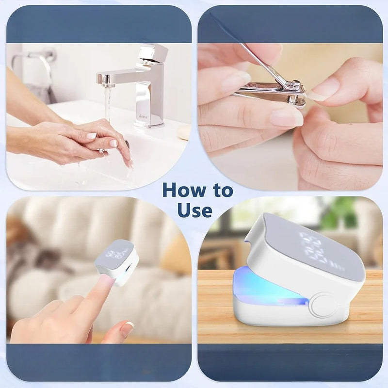 Lámpara portátil para el tratamiento de hongos en las uñas - Recargable por USB, luz LED para la salud de las uñas, ideal para el hogar y los viajes, regalo perfecto para los mejores amigos, dispositivo de cuidado de las uñas | Lámpara de uñas moderna |