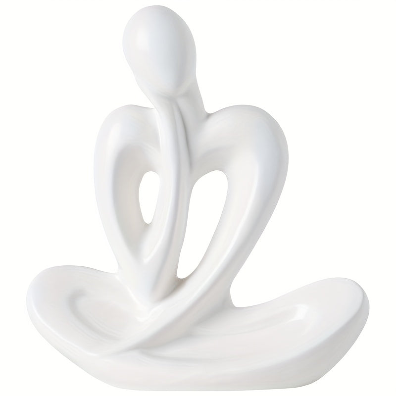 Figura Cerámica de Pensador Abstracto de Inspiración Nórdica - 1 pieza, Perfecta para Decoración de Sala de Estar, Escritorio o Mueble de Vinos