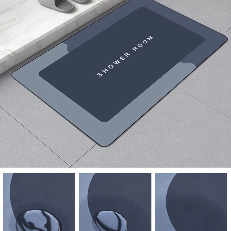 Alfombra de baño de diatomeas ultra absorbente - Secado rápido, antideslizante, fácil de limpiar, con diseño nórdico para ducha, dormitorio y entrada