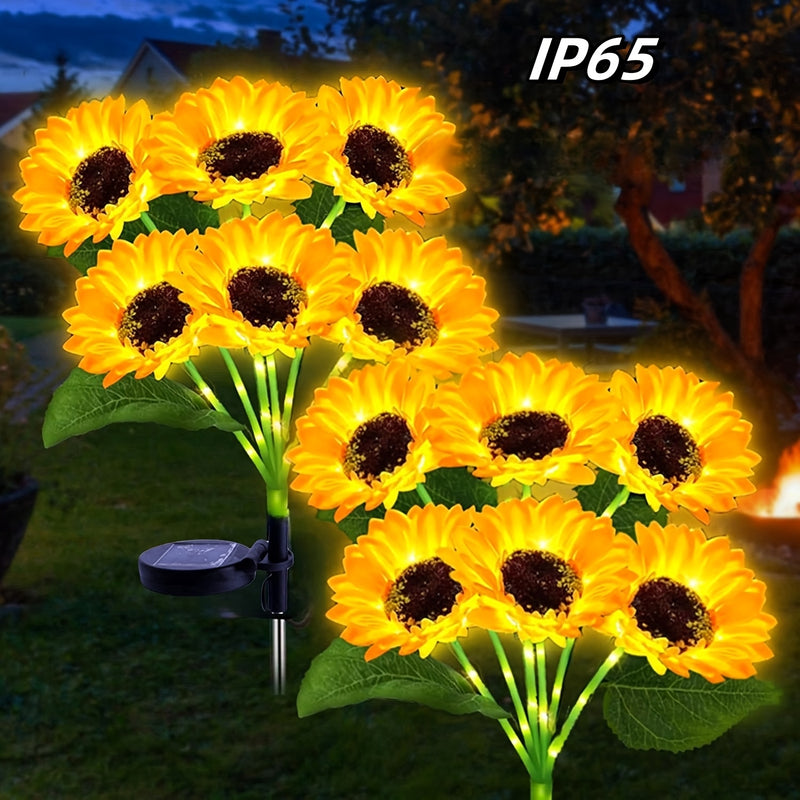 1Paquete/2Paquetes/4Paquetes Luces Solares para Jardín Exterior - Luces Decorativas de Girasol, Impermeables con Encendido/Apagado Automático para Patio y Jardín