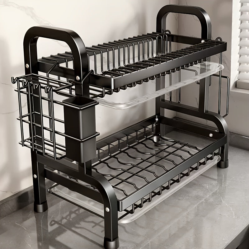 Caja de almacenamiento de cocina de acero inoxidable con sistema de drenaje, multifuncional, para platos, tazones y cubiertos, duradero para servicio de alimentos, 1 unidad