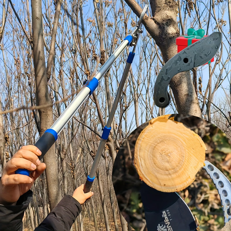 1pc Tijeras para Ramas Extra Largas de 66.04-99.06cm, Mango Antideslizante, para Árboles y Frutales, Tijeras para Ramos Gruesos, Corta Rama Manual con Hoja Afilada de Acero de 7.62cm, Podadora Súper Potente para Corte de Ramas