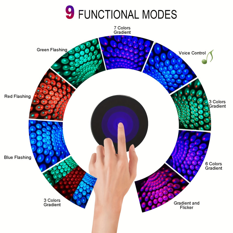 Lámpara De Iluminación De Escenario De Fiesta Con Control De Sonido, Lámpara De Atmósfera Podrida, Lámpara De Proyección De Ritmo De Música Para El Hogar Con USB, Lámpara De Bola Mágica LED Para Coche
