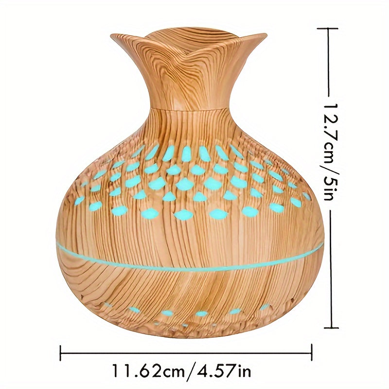 Humidificador de Tecnología de Onda Sonora de Madera YETHKE con Difusor de Aceite Esencial - Alimentado por USB, Generador de Niebla Fría para la Comodidad del Hogar