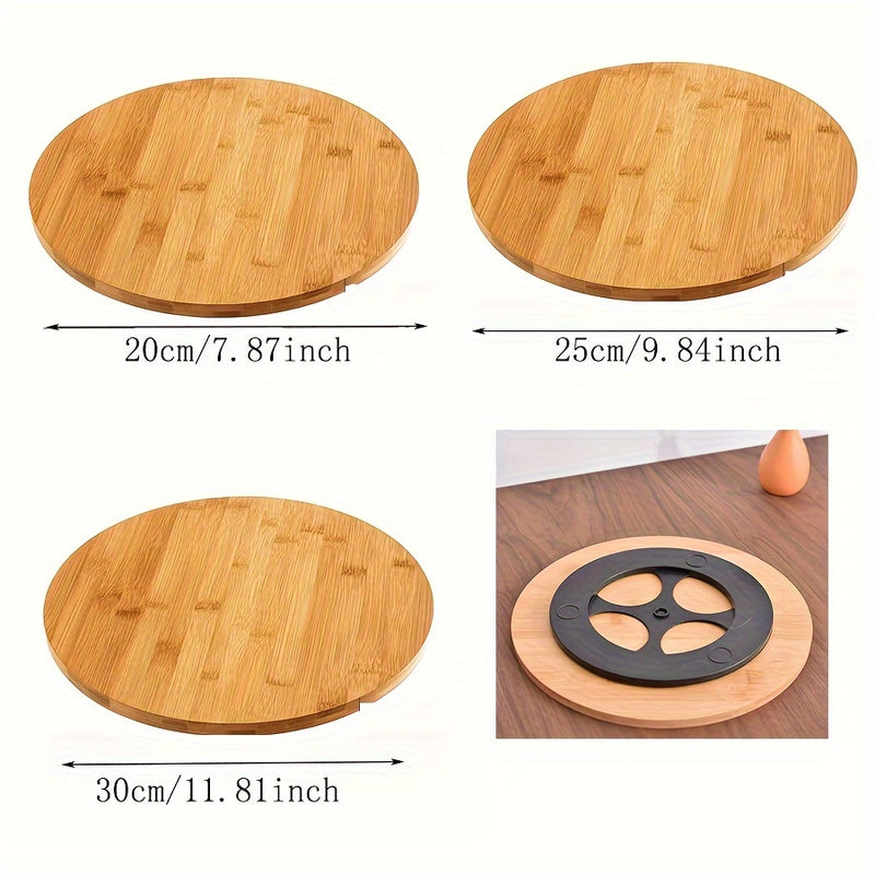 Plataforma giratoria de bambú de 360 grados - Organizador de cocina versátil para especias, aperitivos y postres - Regalo ideal para el Día del Padre y el Día de la Madre - Disponible en 3 tamaños