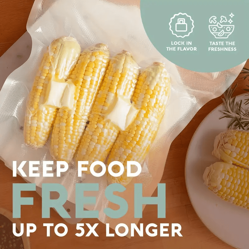 5 piezas de Bolsas de Sellado al Vacío de 3m de Longitud, Material PE+PA, Longitud Personalizable para Conservación de Alimentos, Cocina Sous Vide y Almacenamiento en Gran Cantidad, Rango de Temperatura -4°F a 230°F, Uso Único, Sellador al Vacío de Alime