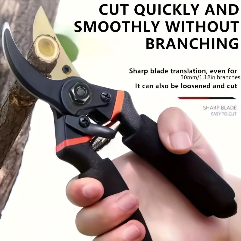 1pz/2pzs Tijeras de Jardinería Manuales Profesionales para Poda con Cuchillas de Acero Inoxidable Ultracortantes y Mangos Antideslizantes Ergonómicos para Flores, Arbustos, Topiares y Árboles Frutales - Diseño Ambidiestro, Sin Necesidad de Baterías