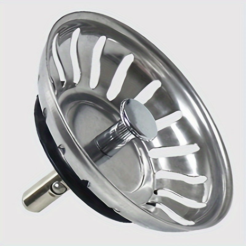1 pieza de escurridor de fregadero de cocina de acero inoxidable pulido y tapa - Embudo de drenaje elegante con atrapahuevos para baño y cocina, resistente a la herrumbre, fácil de limpiar, duradero y de estilo, protección de drenaje, escurridor de frega