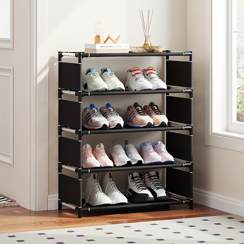 1pc Zapatera de 7 Niveles para Ahorrar Espacio - Montaje Fácil, Apilable y Expandible con Estructura de Metal Duradera, Ideal para Entradas, Dormitorios y Casas de Alquiler, Organizador de Almacenamiento de Zapatos