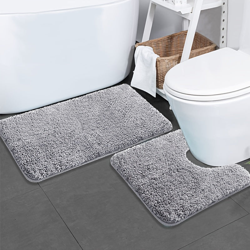 Juego de 2 alfombrillas de baño ultra absorbentes, alfombrillas antideslizantes, alfombrillas de baño premium súper suaves y cómodas, aptas para bañeras, duchas, accesorios de baño, juego de decoración de baño, decoraciones navideñas.