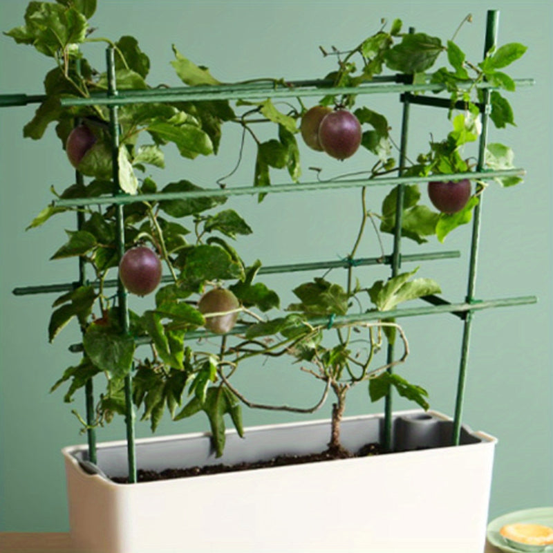 10 piezas de postes de jardín metálicos resistentes de 60 pulgadas - Soportes de plantas de tubería de acero recubierta de plástico para tomates, pepinos, frijoles y árboles - No se necesita electricidad, soportes de postes de plantas duraderos para un c