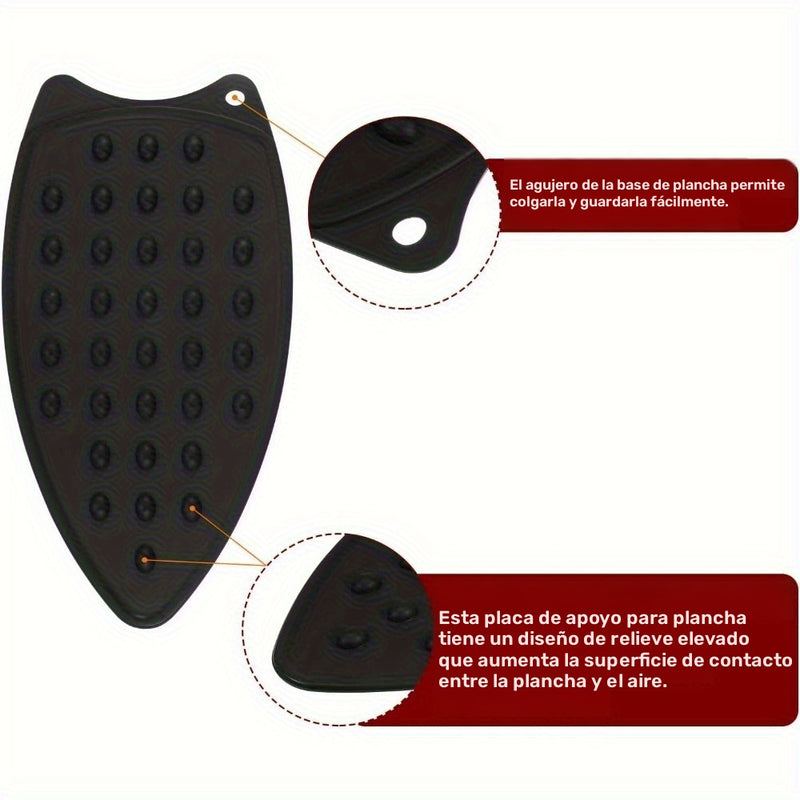 1pc Silicona Iron Rest Mat - Almohadilla Resistente al Calor y al Vapor para Planchar Seguro, Diseño Compacto con Superficie Resistente al Calor, Perfecto para Mesas y Encimeras