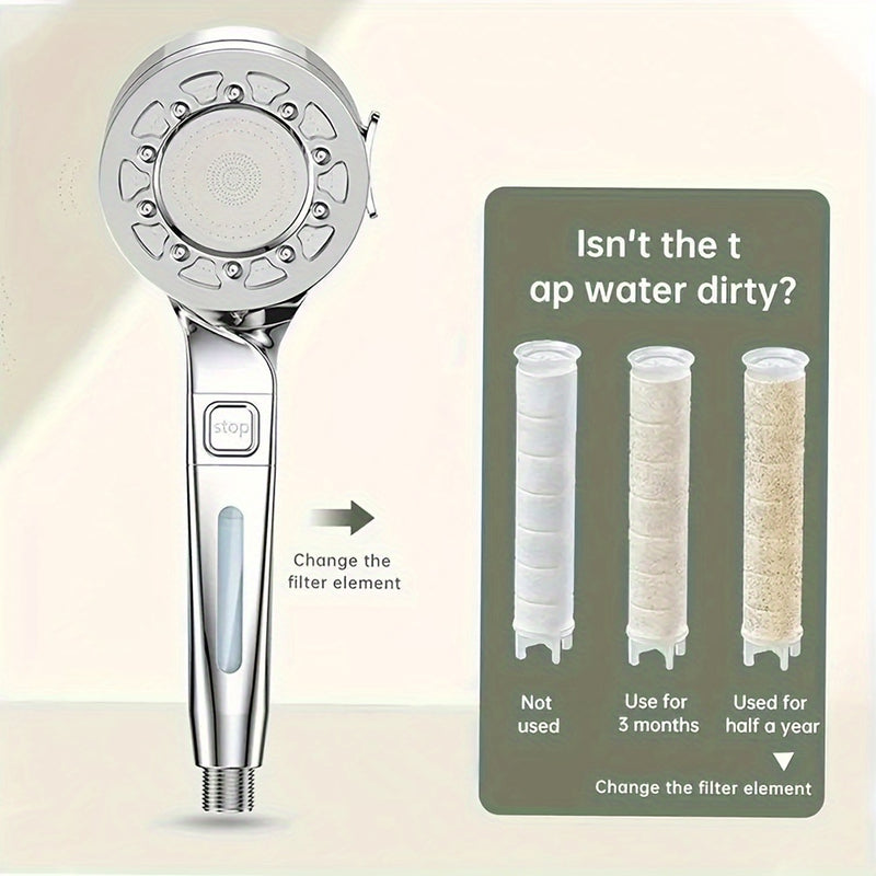 Juego de 3 cabezales de ducha de alta presión, ducha de lluvia manual con soporte americano y manguera flexible, 25 estilos, sin necesidad de electricidad, combo para baño con agua caliente