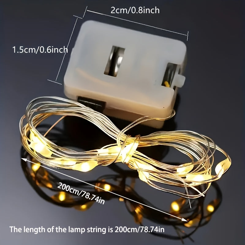 10 piezas de luces de hadas que funcionan con pilas, 20 luces LED de cadena mini, luces de estrellas de luciérnagas, adecuadas para el día de San Valentín, bodas, fiestas, luces intermitentes navideñas