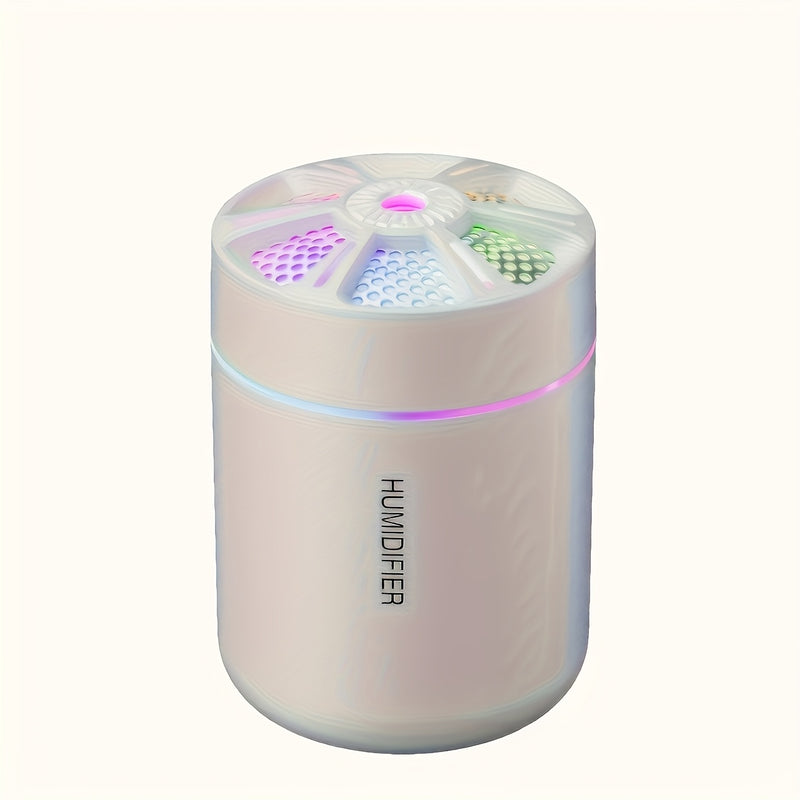 Humidificador y difusor mini de 180ml con luces LED - Funcionamiento silencioso, nebulizador de aceites esenciales con USB para hogar y auto, regalo ideal para todas las estaciones, humidificador moderno