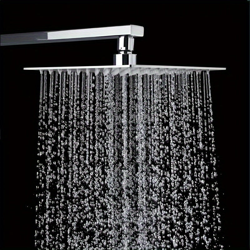 Cabezal de Ducha de Acero Inoxidable con Diseño Cuadrado Ultrafino, Accesorio de Baño Ahorrador de Agua