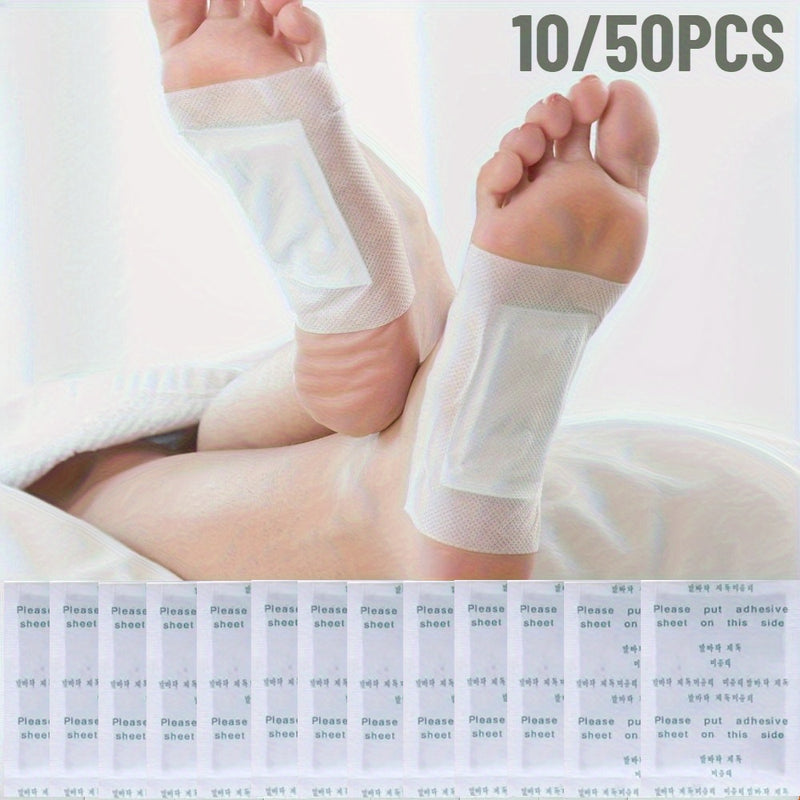10/50 Piezas de Parches para Pies Sin Olor, Accesorios de Baño y Ducha para Cuidado de los Pies, Almohadillas Limpiadoras