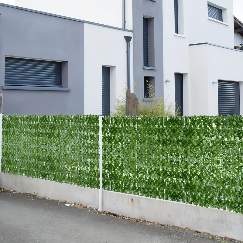 6-Pack Valla de Hiedra Artificial 304.8×50.8 cm Resistente a los UV, Decoración para Patio/Balcón o Pared Interior con Apariencia Natural + Material Plástico Duradero y Protección Solar al Aire Libre