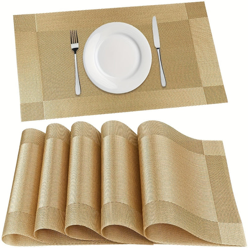 4/6/8 Piezas, Manteles Individuales De PVC, Manteles Individuales Antideslizantes Resistentes Al Calor, Manteles Individuales De Vinilo Lavables, Manteles Individuales De Vinilo Lavables Para Interior/exterior Para Mesa De Comedor, Manteles De Mesa De Te