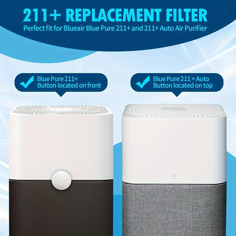 1 pza., 211 Filtro, 211+ Filtros de repuesto, Compatible con Blueair Blue Pure 211+ Filtro plegable, Se adapta a Blue Pure 211+ y Max Air Purifier, Aparatos domésticos