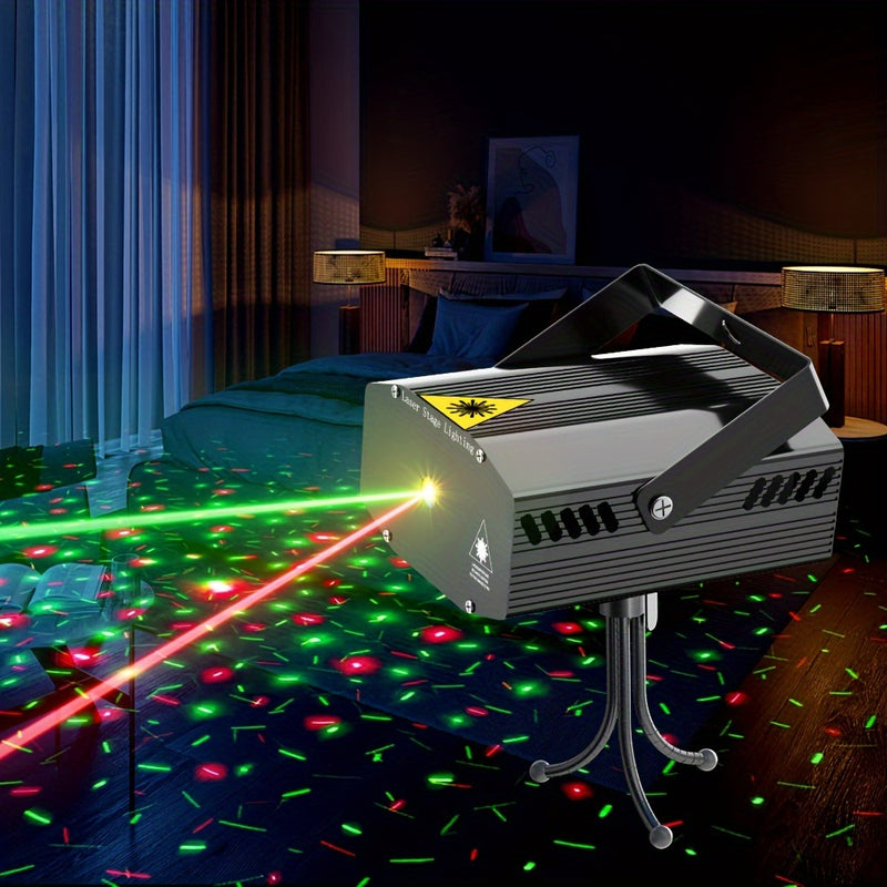 Luces de fiesta, luces de discoteca, luz completa·luces de encuentro láser, luces de DJ con cable USB de 1 metro, luces de escenario, luces láser de discoteca, luces de fiesta multi-modo activadas por sonido para bar, cumpleaños, bodas, vacaciones, Navid