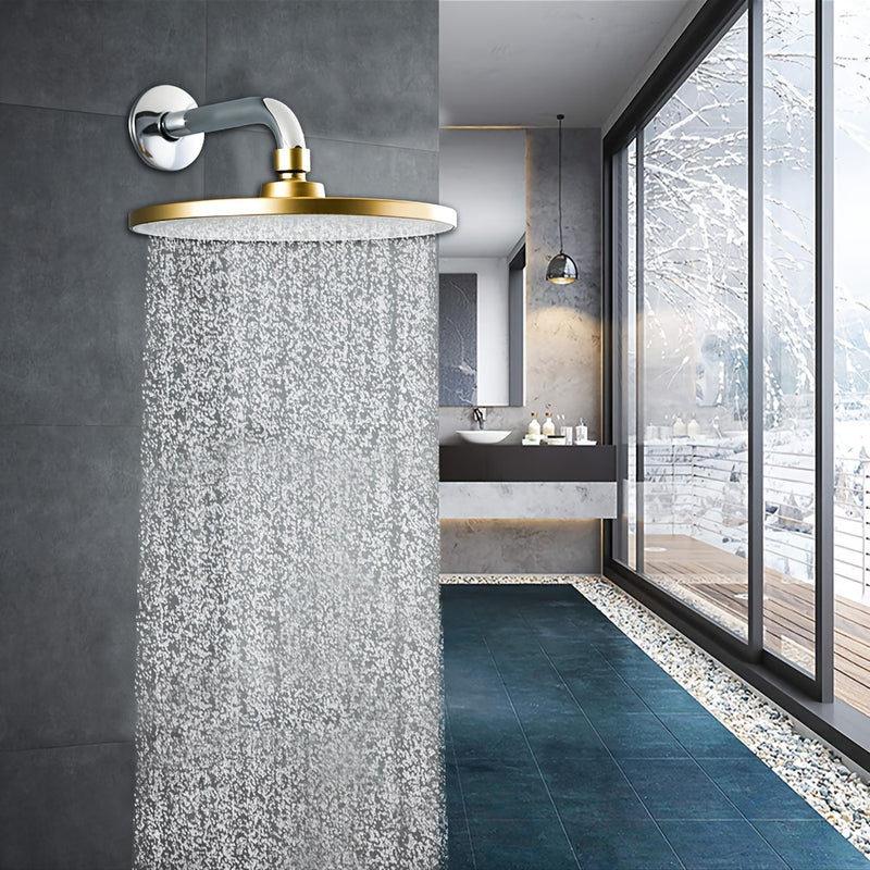 Cabezal de ducha redondo de lujo de 9 pulgadas - Ducha de lluvia de alta presión para pared con instalación fácil, acabado pulido y construcción duradera de plástico para modernizar el baño