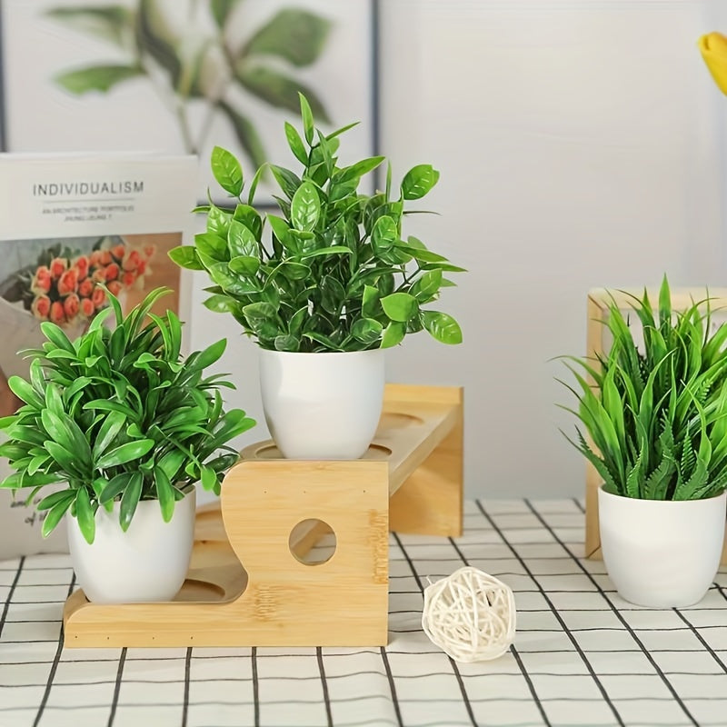 Juego de 4 Plantas de Eucalipto en Maceta Realistas - Perfecto para Decoración de Hogar y Oficina, Incluye Contenedores