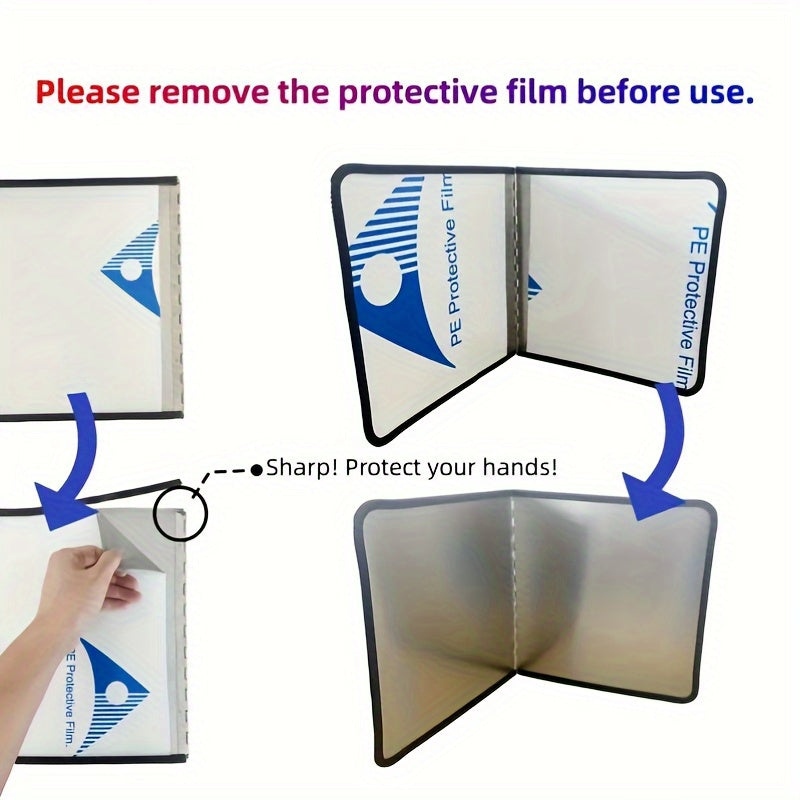 Un conjunto de protector de salpicaduras de acero inoxidable - Resistente al calor, antiadherente, protección de estufa de cocina - Incluye 2 paneles plegables, adecuado para hogar, RV, camping - 1pieza Diseño doble
