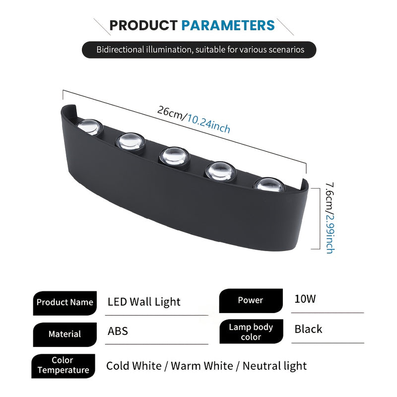 Aplique de pared LED moderno PIBAOGU, 10W, 85-265V, luz ambiental cálida con regulación de intensidad, ideal para dormitorio, sala de estar u oficina, aplique moderno para pared, luz regulable, apliques para sala