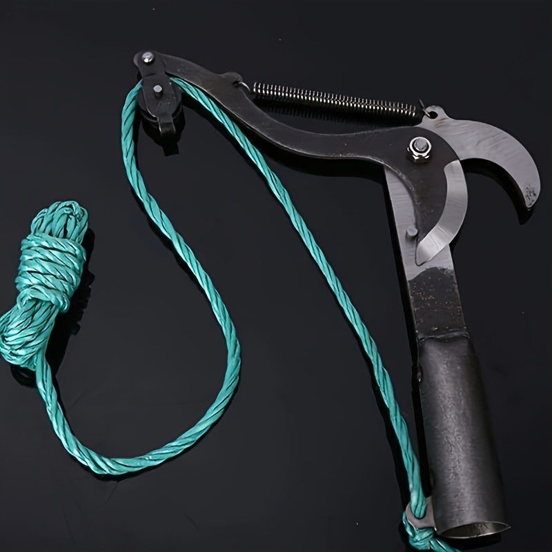 1 pieza de Cortafrondas Aéreos con Diseño Cableado - Cuchillo para Ramas y Frutas de Acero Inoxidable Afilado para Mantenimiento Sin Esfuerzo del Jardín y Patio, Mango Amarillo y , Ideal para Podar y Recortar al Aire Libre, Herramienta de Recorte Exterio