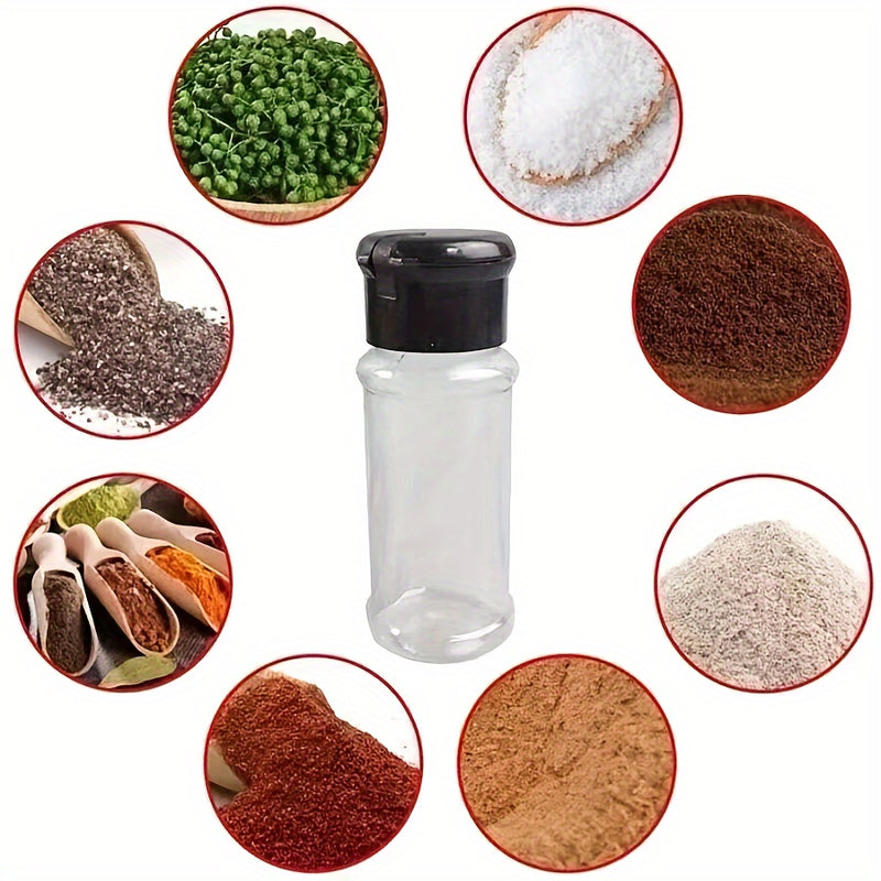 5 Piezas, Frascos De Especias De Plástico Con Tapas, Ideal Para Almacenar Hierbas, Especias Y Condimentos, Hechos De PET Para Seguridad En Exteriores