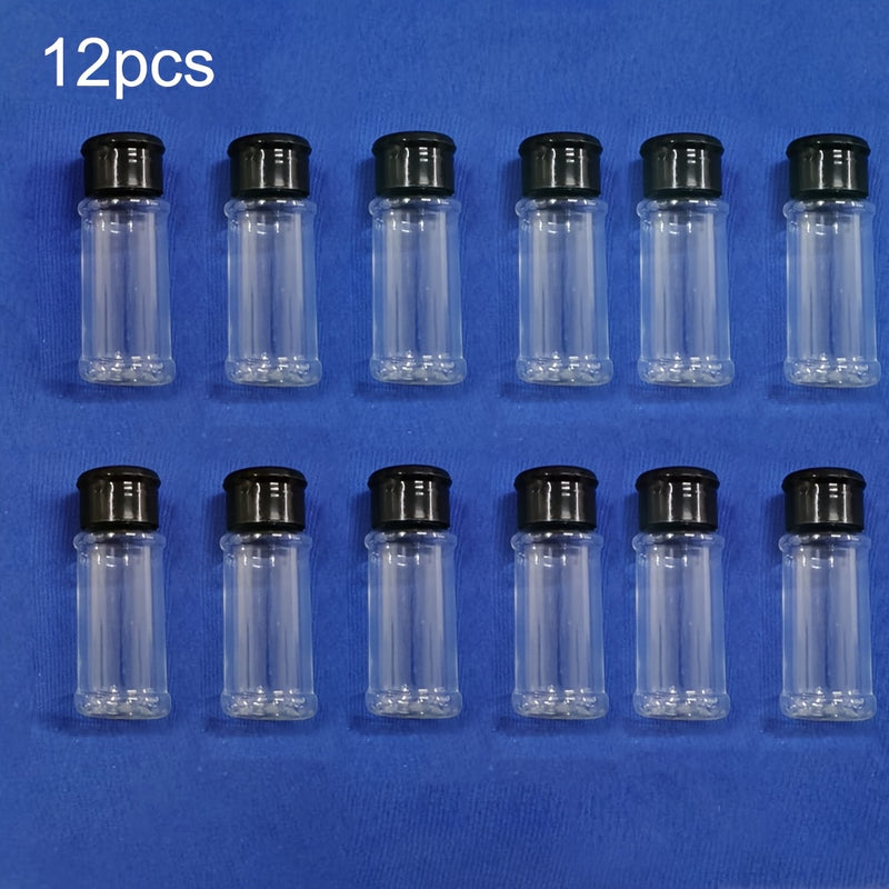 Juego de 10 Tarros de Especias Libres de BPA con Tapas Agitadoras - Contenedores de Plástico Duraderos para Condimentos y Sazonadores para BBQ, Camping, Picnics y Organización de Cocina, Tapas para Verter, Almacenamiento