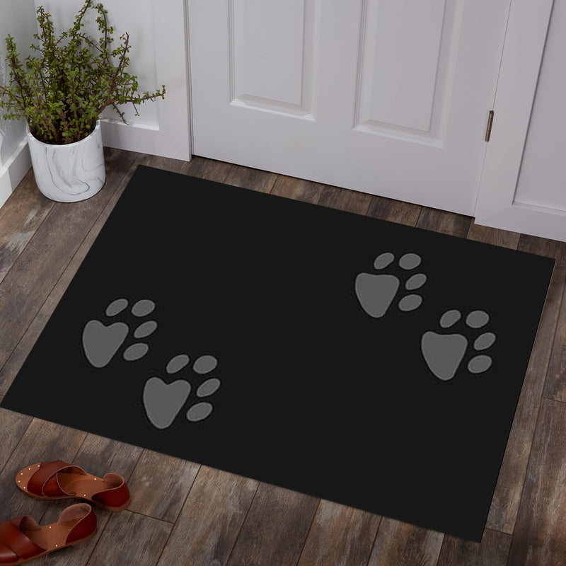 Tapete para puerta con trampa de tierra, 59.94x89.92 cm, lavable a máquina, microfibra, para zapatos y patas de perro embarrados