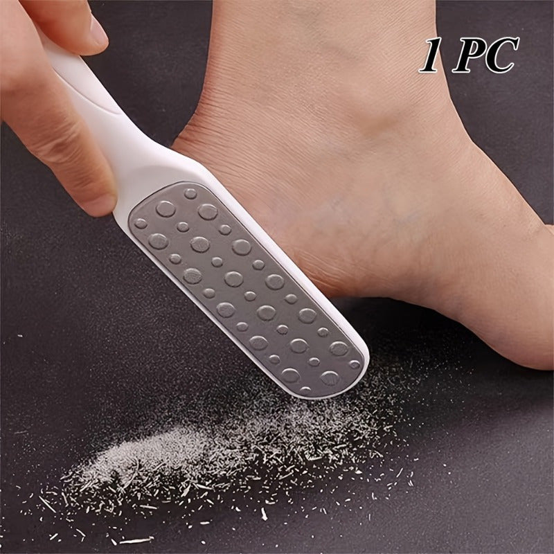 1 pieza, eliminador de pies lisos de doble cara y exfoliador de luz muerta beige, sin fragancia, sin batería, diseño manual no eléctrico con mango ergonómico para uso doméstico, exfoliación de pies, eliminador, agarre texturizado, manipulación segura, ru