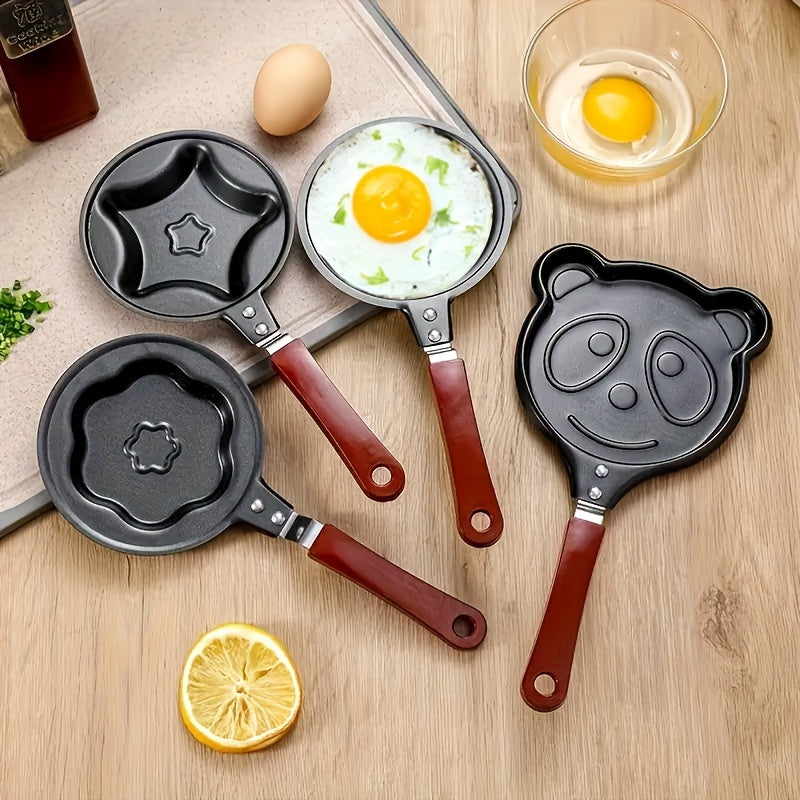 1pc Olla para freír huevos, Mini olla para freír huevos para el desayuno, Olla para freír huevos de dibujos animados de variedades variadas, Olla para huevos antiadherente en forma de corazón, Sartenes para tortillas de varias formas, Utensilios de cocin