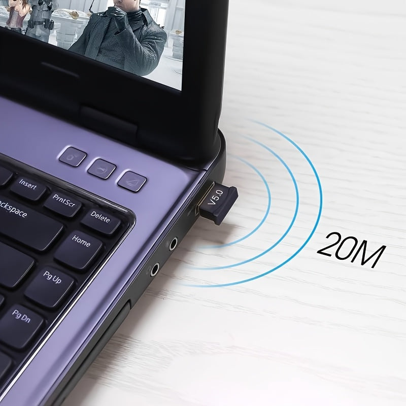 Adaptador de Audio Inalámbrico - Transmisor y Receptor USB 5.0 Sin Controlador para Computadoras de Escritorio - Conexión Fácil Plug-and-Play para Transmisión de Audio de Alta Calidad