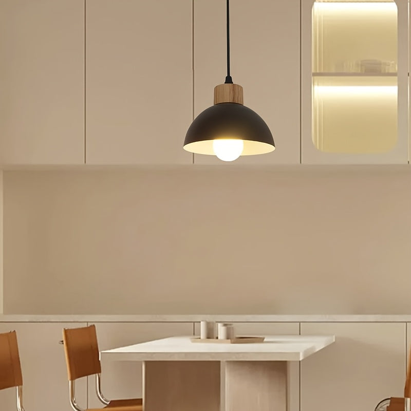 1 pieza de lámpara colgante semicircular moderna y sencilla con base para bombilla E27, iluminación para mostrador de restaurante o bar, pasillo de cocina, dormitorio (sin bombilla)