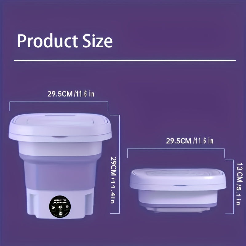 HKromore 8L Lavadora Portátil Plegable con Cubeta Colapsable, 3 Modos de Esterilización Efectiva, Adecuada para Apartamentos, Lavandería, Camping, RV, Viajes, Lavado de Ropa Interior, Sujetadores y Calcetines