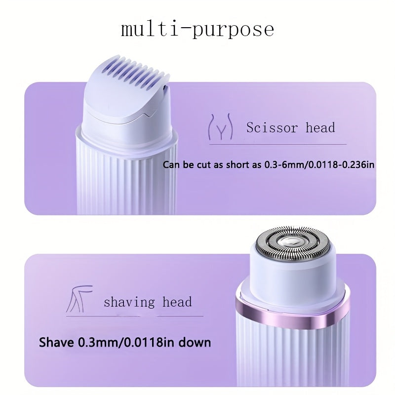 Máquina de afeitar eléctrica 2 en 1 para mujeres, con cabezal dual, para zonas sensibles - Depiladora húmeda y seca para piernas, axilas y área del bikini - Portátil, recargable, inalámbrica - Herramienta suave y depilatoria, máquinas de afeitar para muj