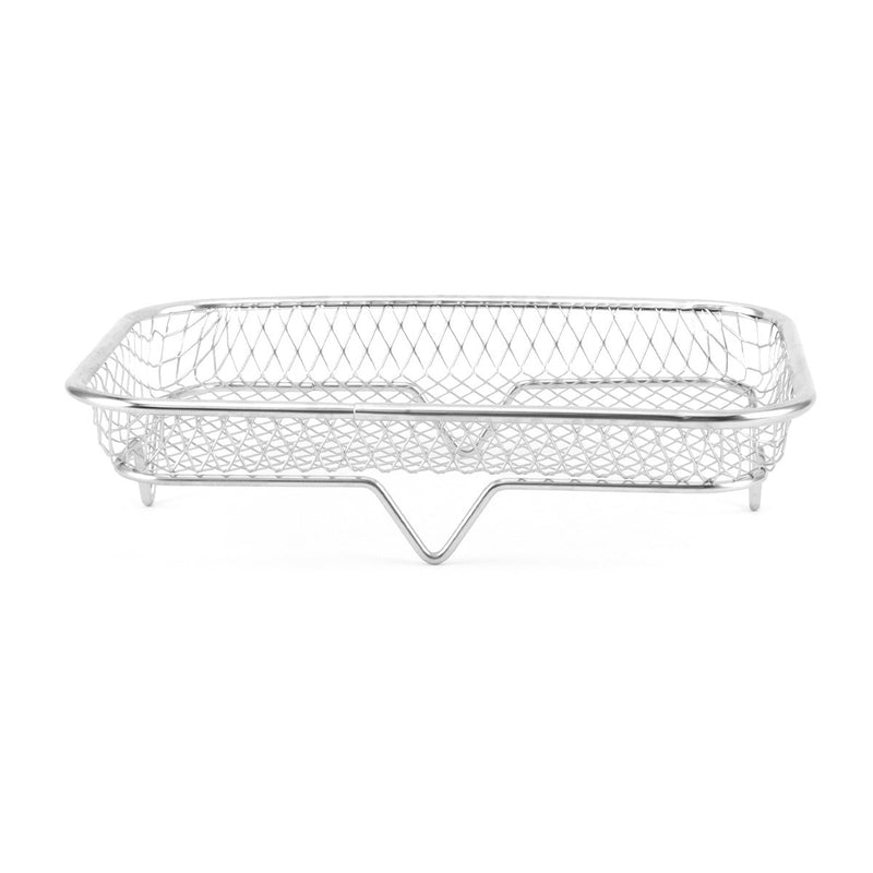 Conjunto de 1 pieza/3 piezas de Accesorios para Freidora de Aire de Acero Inoxidable para Camping al Aire Libre, Rejilla Multifuncional para Microondas, Parrilla Rectangular Duradera Antiadherente, Apilable, Adecuada para Hornear y Asar, Compatible con l
