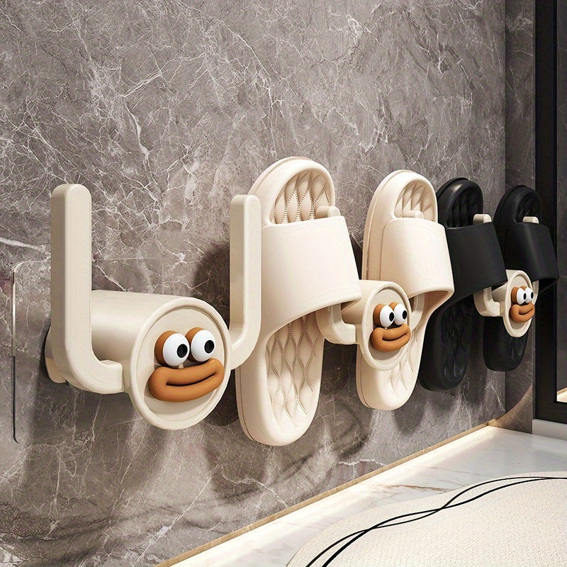 1 gancho para pantuflas con diseño divertido, organizador de zapatillas para baño, soporte de drenaje, esencial para baños y dormitorios