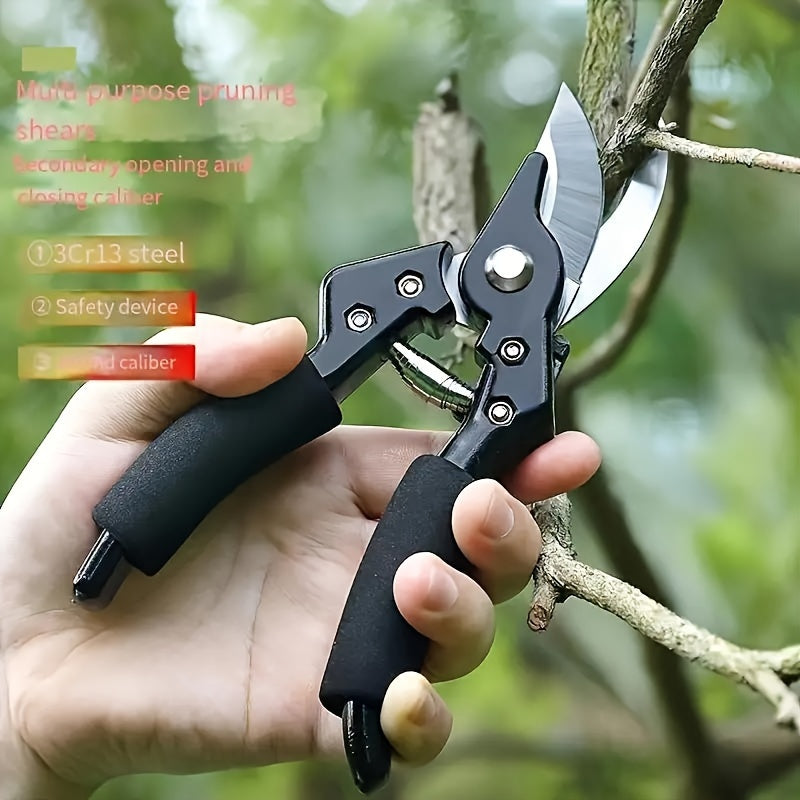 Tijeras de poda para árboles frutales de alta resistencia con mango ergonómico - Hojas de acero inoxidable de alta resistencia, filos de corte afilados para jardín y paisajismo, construcción duradera para uso profesional y doméstico, tijeras de poda para