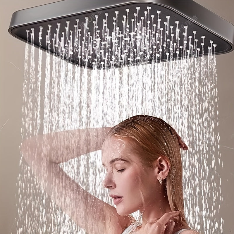 Rociador de Lluvia Cuadrado Montado en el Techo de 30.48 cm - Cabezal de Ducha Superior con Rotación 360°, Ahorro de Agua y Gran Flujo, Plástico Duradero para Mejora del Baño, Accesorio Moderno