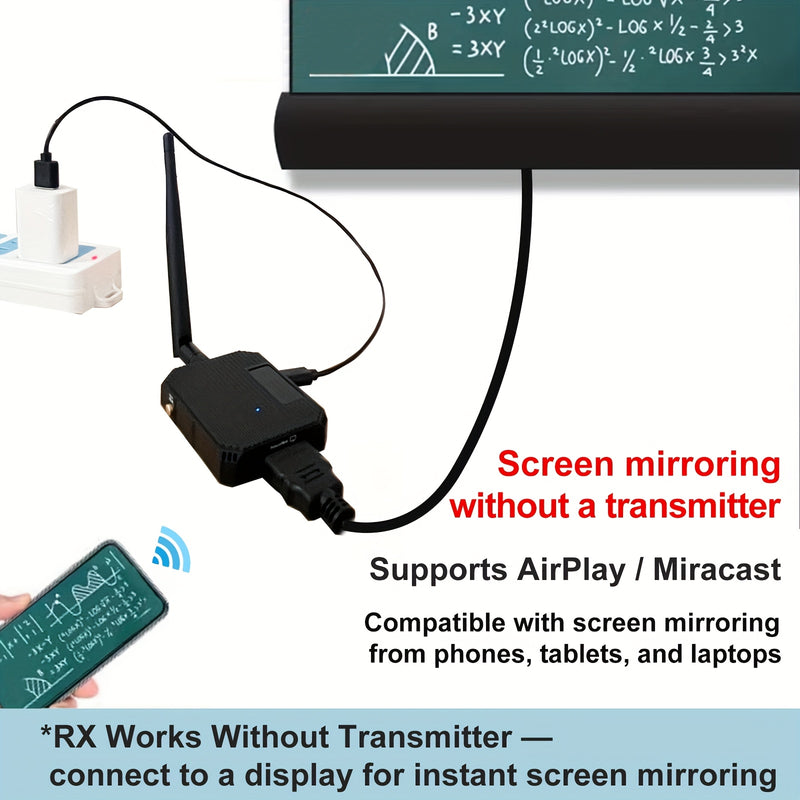 Modelo completo MTR2 Plus 1080P, Transmisor y Receptor sin varillas WLHD04 HD, Kit de Transmisión Extendida 1080P con alcance de distancia abierta de 50m/165ft, no solo soporta transmisión punto a punto, también es adecuado para RX solamente con reflejo