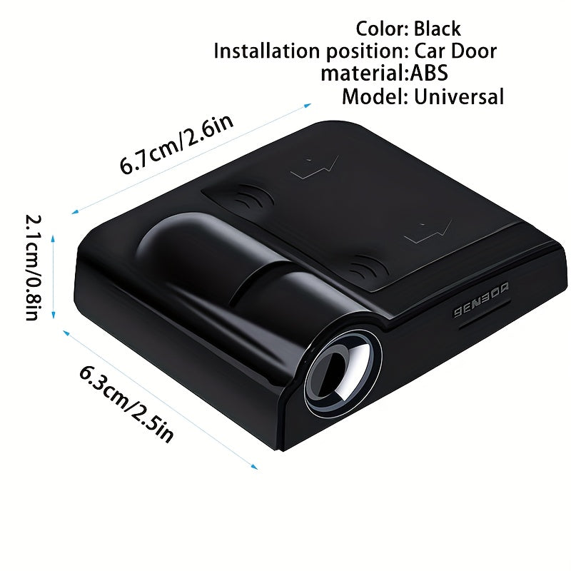 4 Piezas de Luces LED Proyectoras para Logo de Puerta, Luces de Bienvenida Interior para Autos, SUVs y Furgonetas, Duraderas, Accesorio LED Multiusos con Pegatinas Fluorescentes de Advertencia