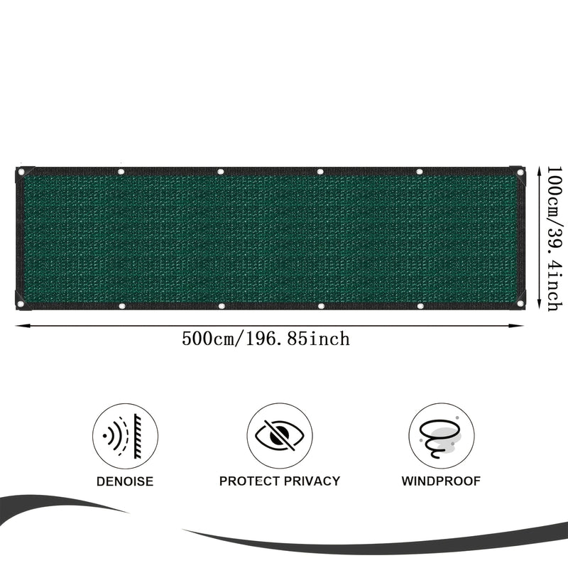 Malla de privacidad 90% con protección UV - Cubierta de PVC con ojales y clips de fijación para jardín, patio, terraza, decoración interior/exterior