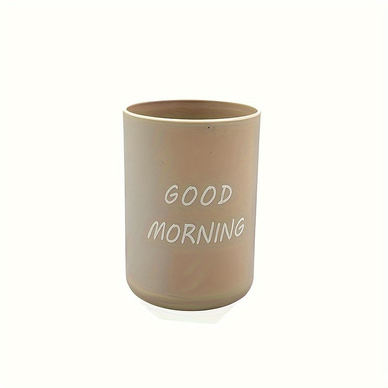 Vasos para cepillos de dientes Good Morning, de plástico simplista para enjuagar, beber, soporte para cepillos de dientes de pareja, vasos para lavarse en casa