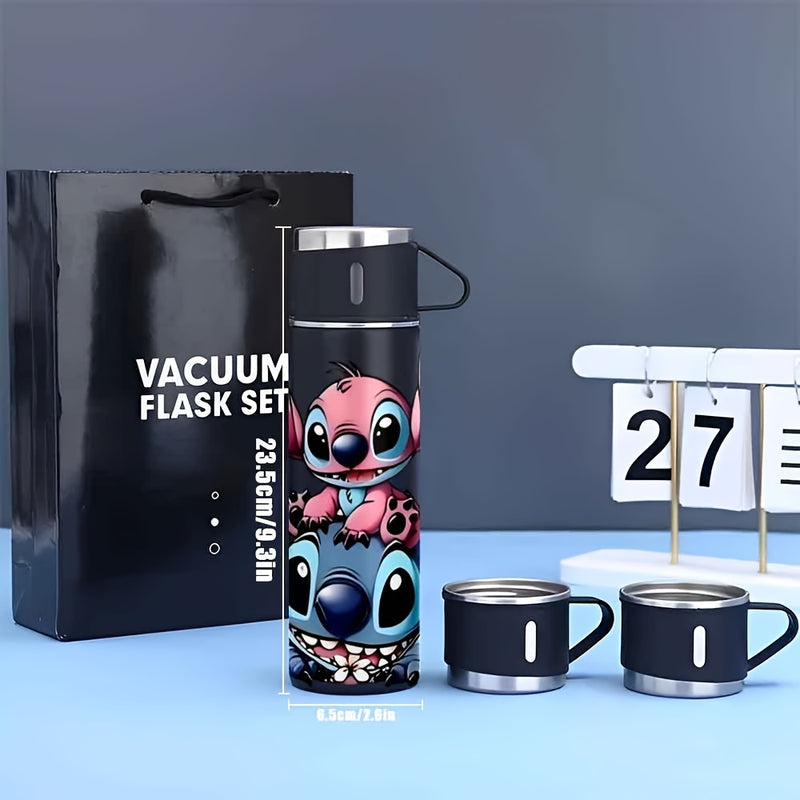 Juego de termo de acero inoxidable de 17 oz con 2 tapas de taza reutilizables, taza de viaje multifuncional para bebidas calientes y frías, lavable a máquina, ideal para bebidas calientes y frías - Embalaje de regalo LHB03211