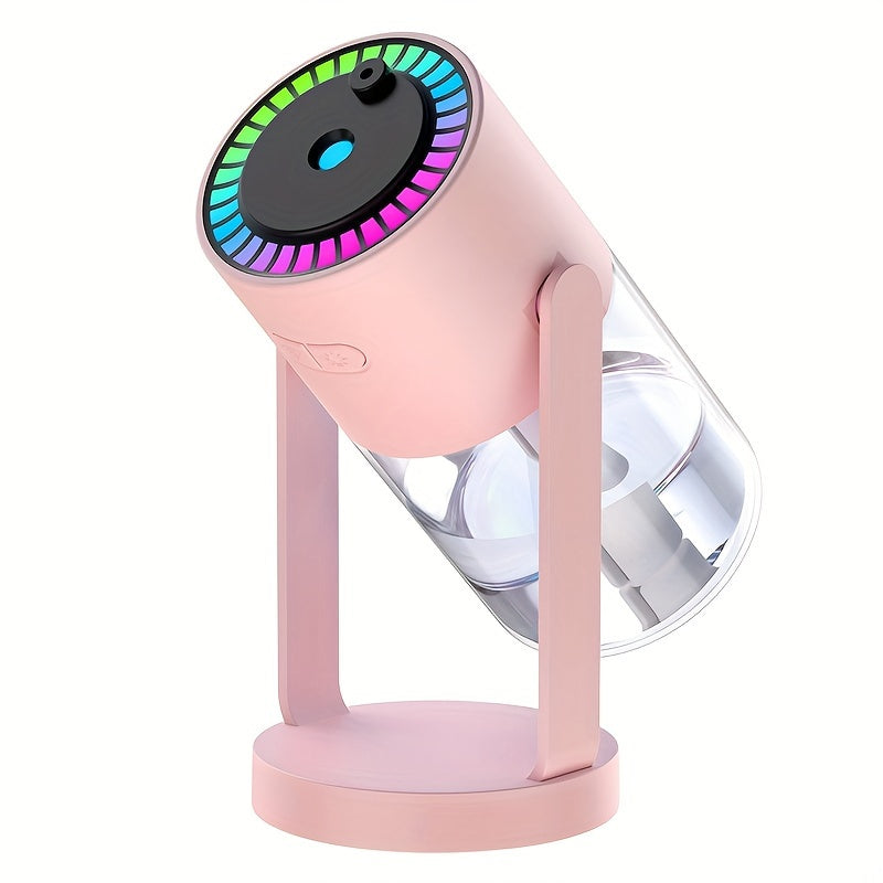 Humidificador de aromaterapia ultrasónico alimentado por USB, 280mL, portátil y silencioso, proyector de cielo estrellado en la parte superior, patrones de spray dobles, tamaño pequeño para hogar, oficina, viajes - 1pc