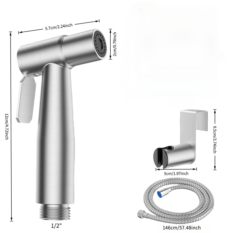 Sistema de ducha portátil - Control de flujo dual y montaje en pared, manguera reforzada de 1,5m, adecuado para baño de spa/baño de RV